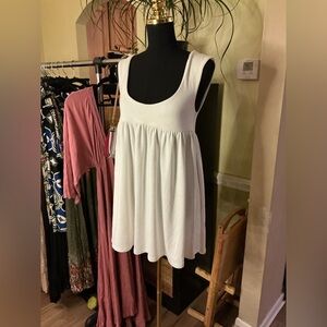 Free People Beach collection Ivory Sleeveless Babydoll Dress